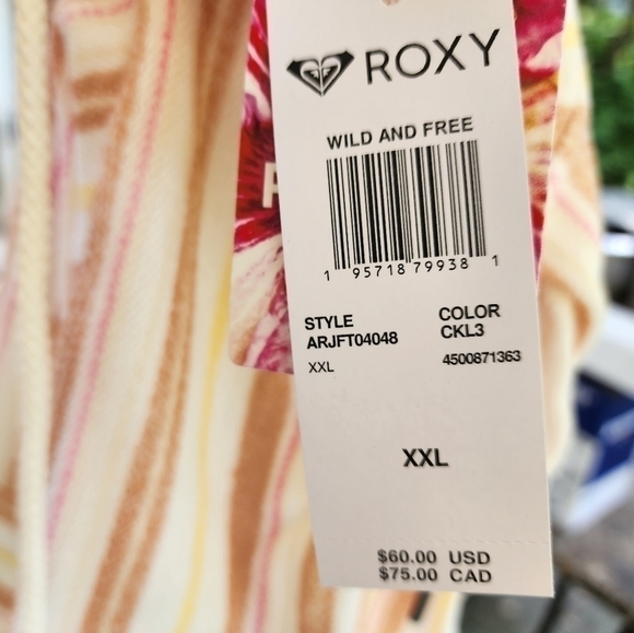 ROXY Wild & Free Striped Poncho Hoodie Size XXL - Picture 10 of 15